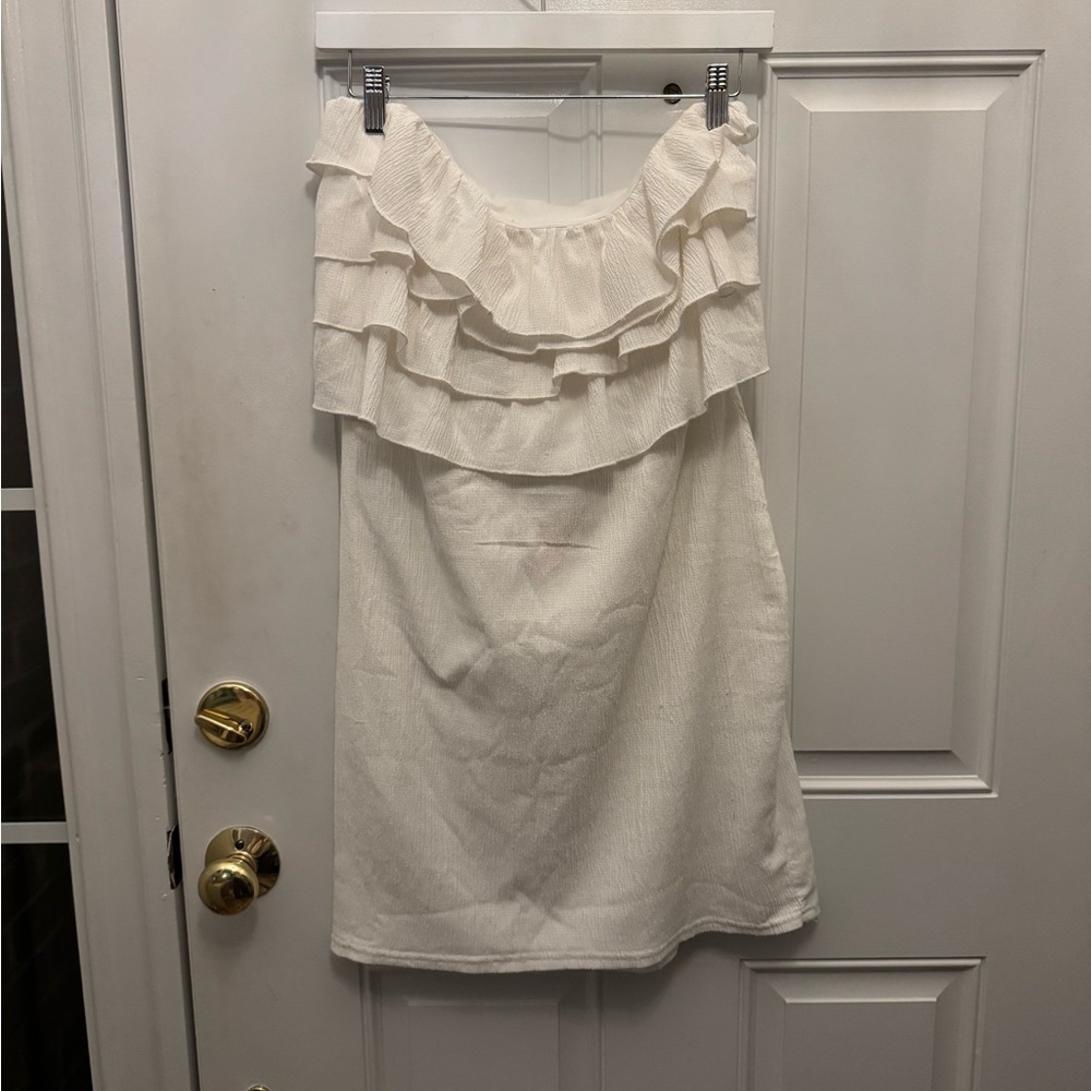White Ruffled Off-Shoulder Dress